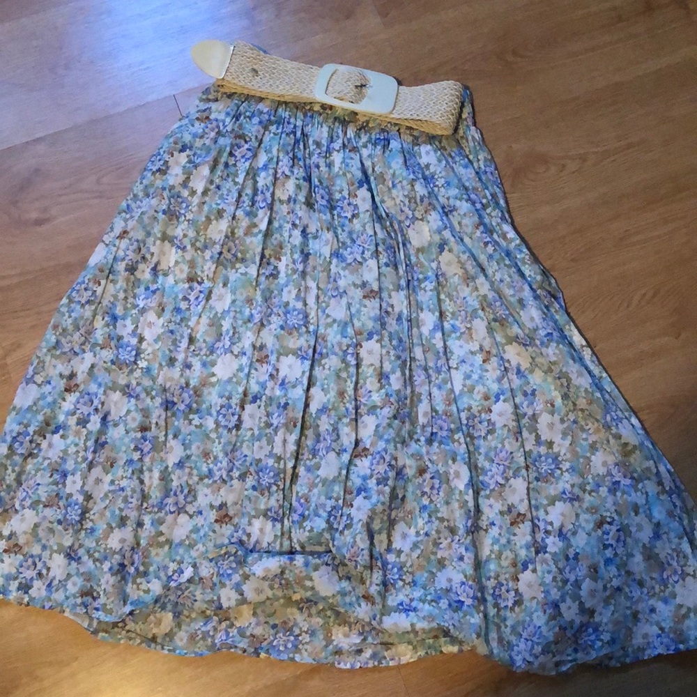 Baby Blue Floral Skirt